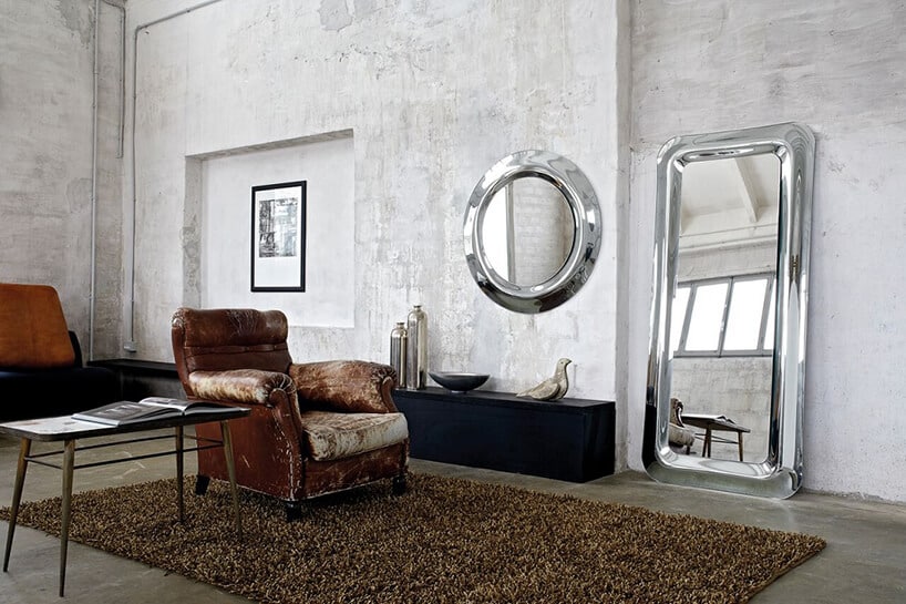 eleganckie lustra od J&J glass & design w wersji okrągłej i prostokątnej z metalową chromową zaokrągloną ramą