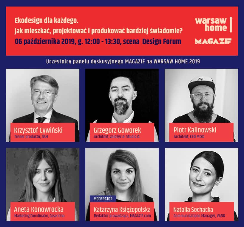 uczestnicy panelu dyskusyjnego MAGAZIF na Warszaw Home 2019