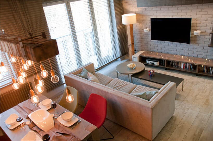 Salon w stylu industrialnym