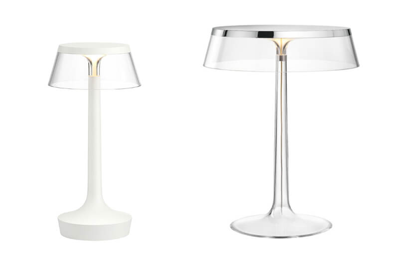 eleganckie lampki nocne Bon Jour z przeźroczystego plastiku