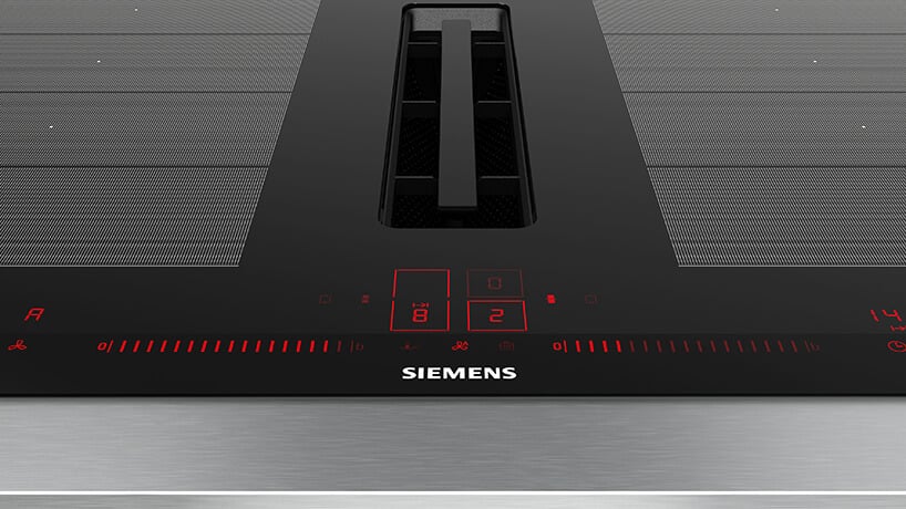 elegancka nowoczesna płyta grzewcza EX875LX67E od Siemens z czerwonym panelem sterowania