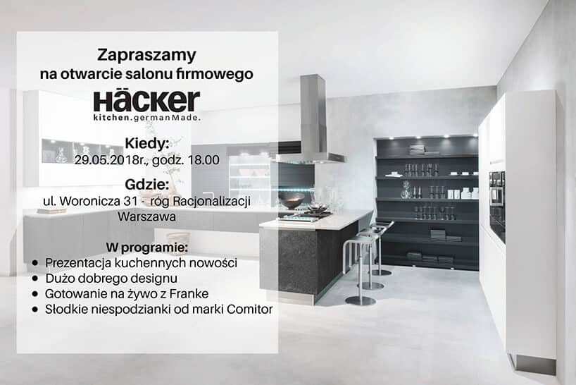 zaproszenie na otwarcie Häcker w Warszawie