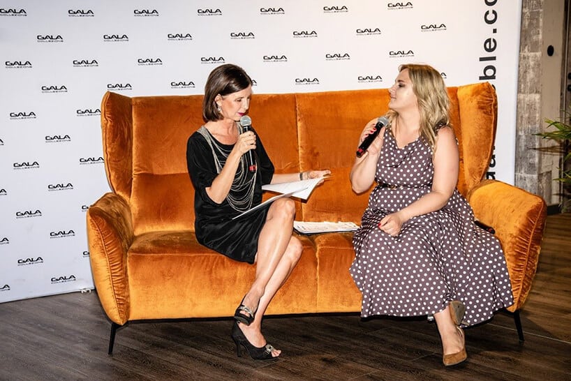 Ewa Mierzejewska i Justyna Roźniakowska na otwarciu salonu Gala Collezione Warszawa