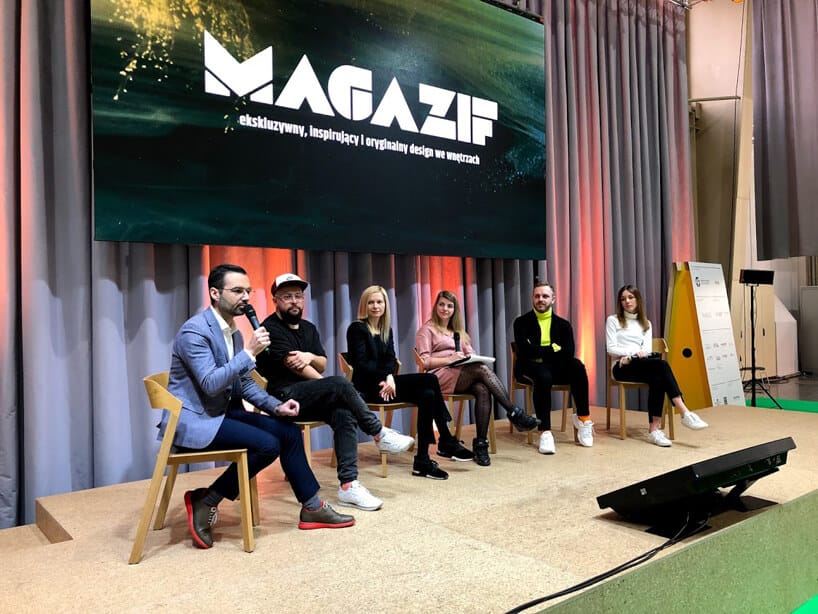 zdjęcie wszystkich sześciu uczestników panelu MAGAZIF na Arena Design 2019