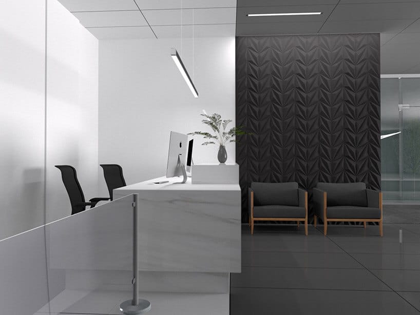 czarny panel 3D z korka na wizualizacji