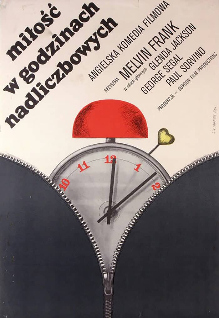 plakat filmowy z budzikiem analogowym