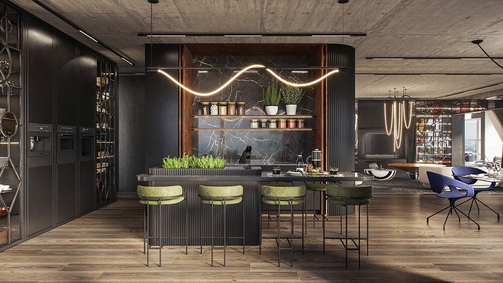 Realizm magiczny. Luksusowy apartament z oszałamiającym widokiem i znakomicie zaprojektowanym oświetleniem.