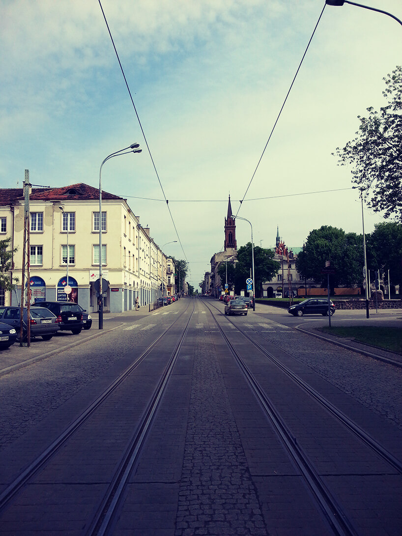 widok na ulicę Zgierską w kierunku północny