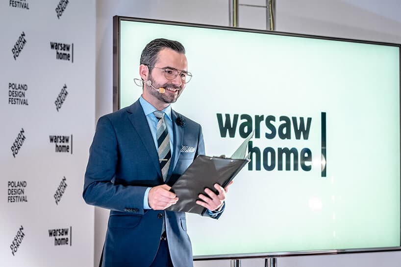 prowadzący konferencję prasową warsaw home 2019 Michał Mazur
