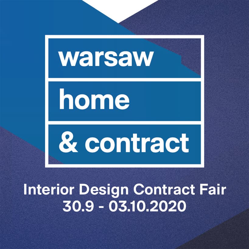 mały niebieski plakat warsaw home & contract 2020