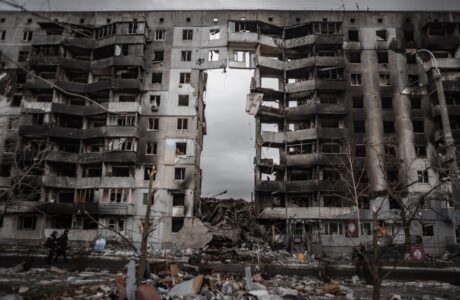 zburzony budynek na ukrainie