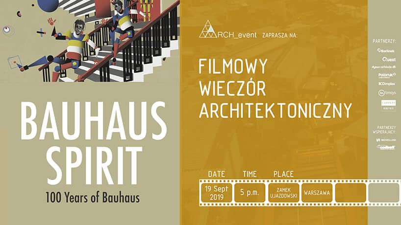 plakat na wieczór filmowy z filmem Bauhaus Spirit