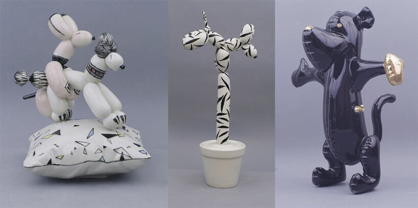 zestawienie ceramicznych rzeźb zwierząt