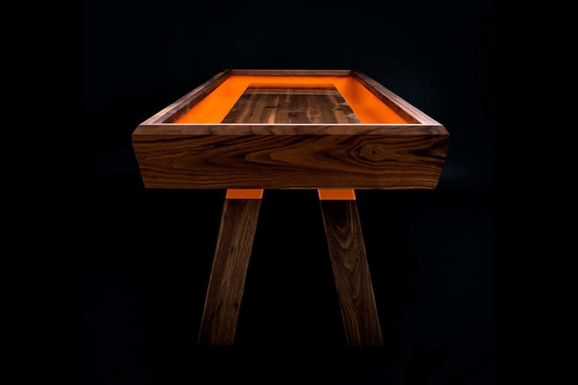 ekskluzywny stół do gry w shuffleboard z orzechowca