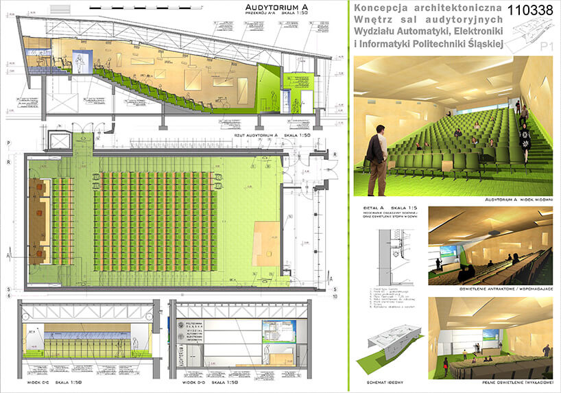 projekt zielonej pomarańczowej auli