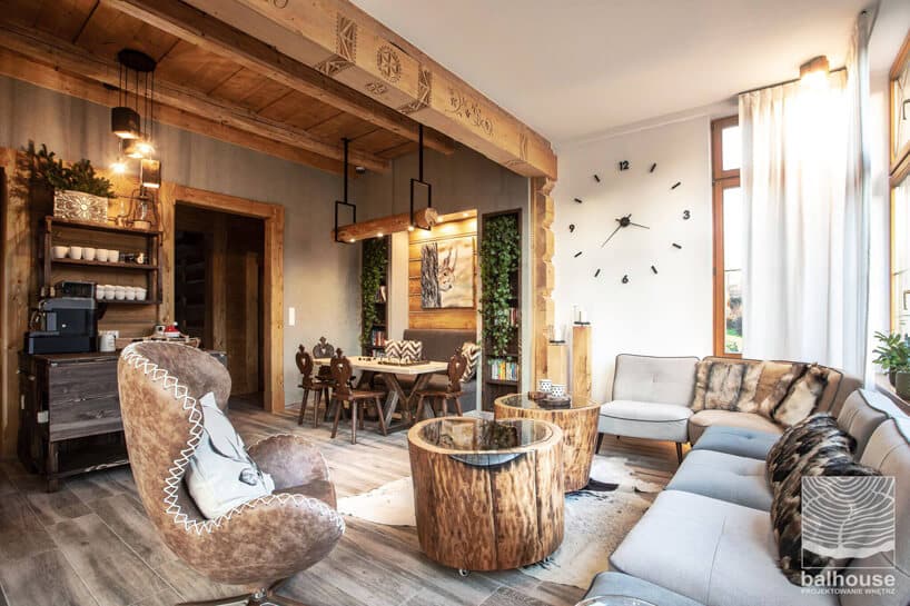 pokój w drewnie w stylu góralskim w Niedźwiedzia Residence